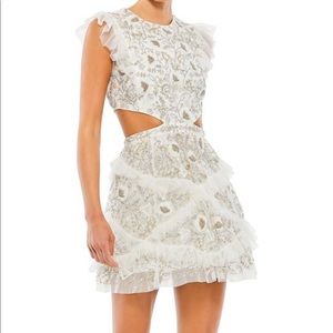 Mac Duggal Embroidered Cut-out Minidress
